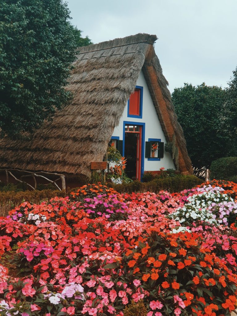 Traditional A-frame cottage in Santana, Madeira, Portugal